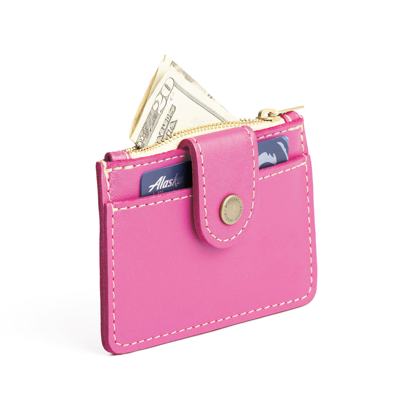 Lip Gloss | Compact wallet with snap closure and zippered pouch