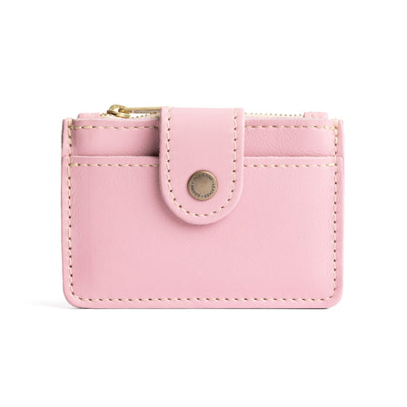 Vintage Pink | Compact wallet with snap closure and zippered pouch