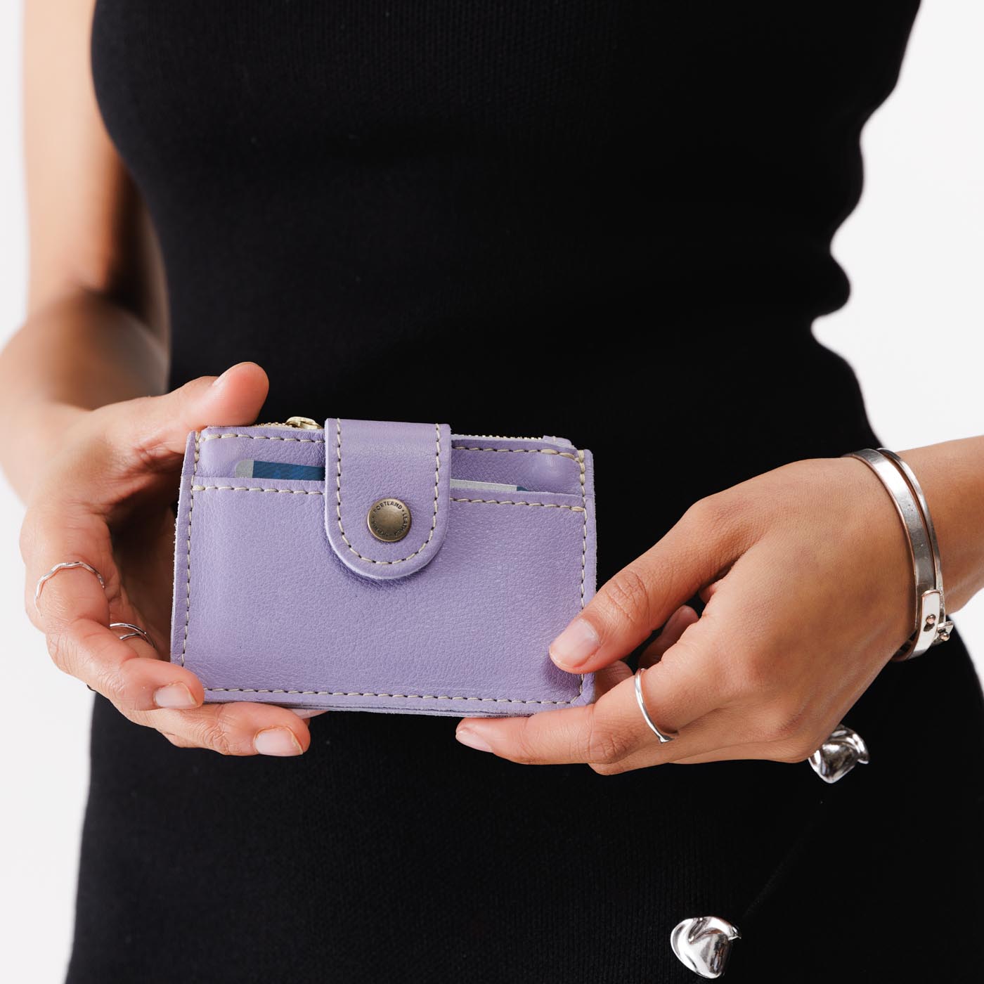 Wisteria | Compact wallet with snap closure and zippered pouch