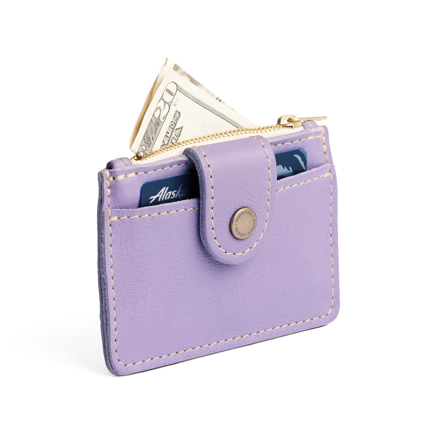 Wisteria | Compact wallet with snap closure and zippered pouch