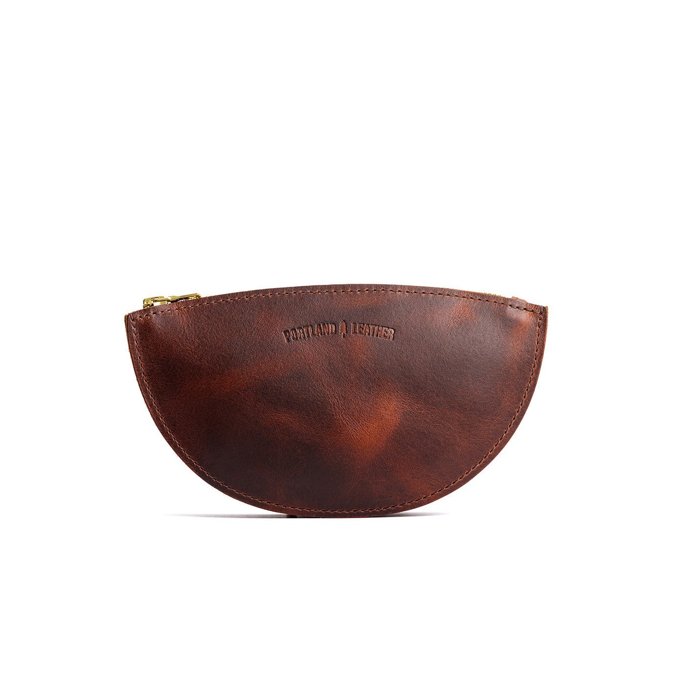 Timber*Large | Half circle shaped leather zip pouch