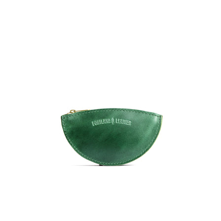 Cowboy Mint*Large | Half circle shaped leather zip pouch