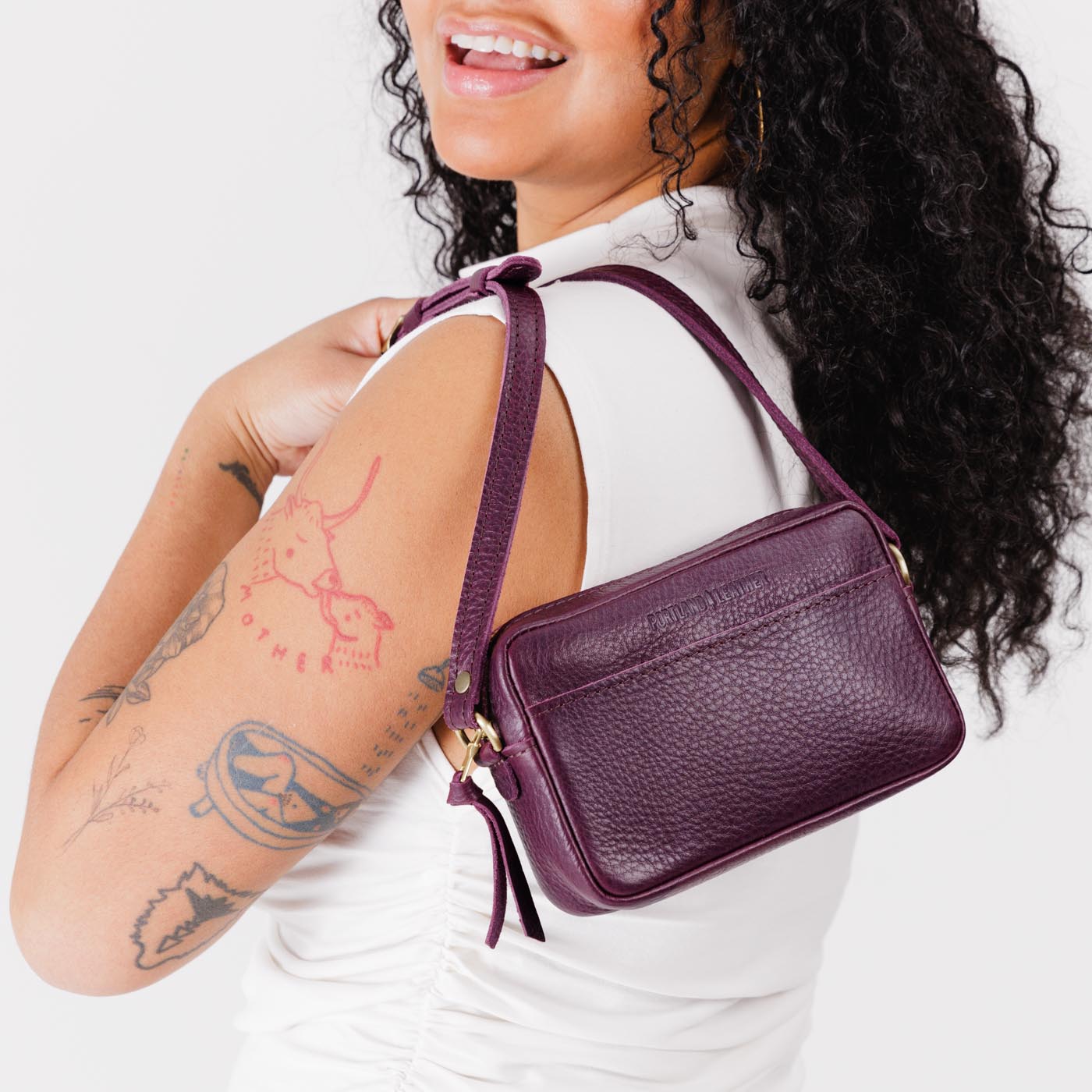 Plum*Small | Petite rectangular crossbody with adjustable strap