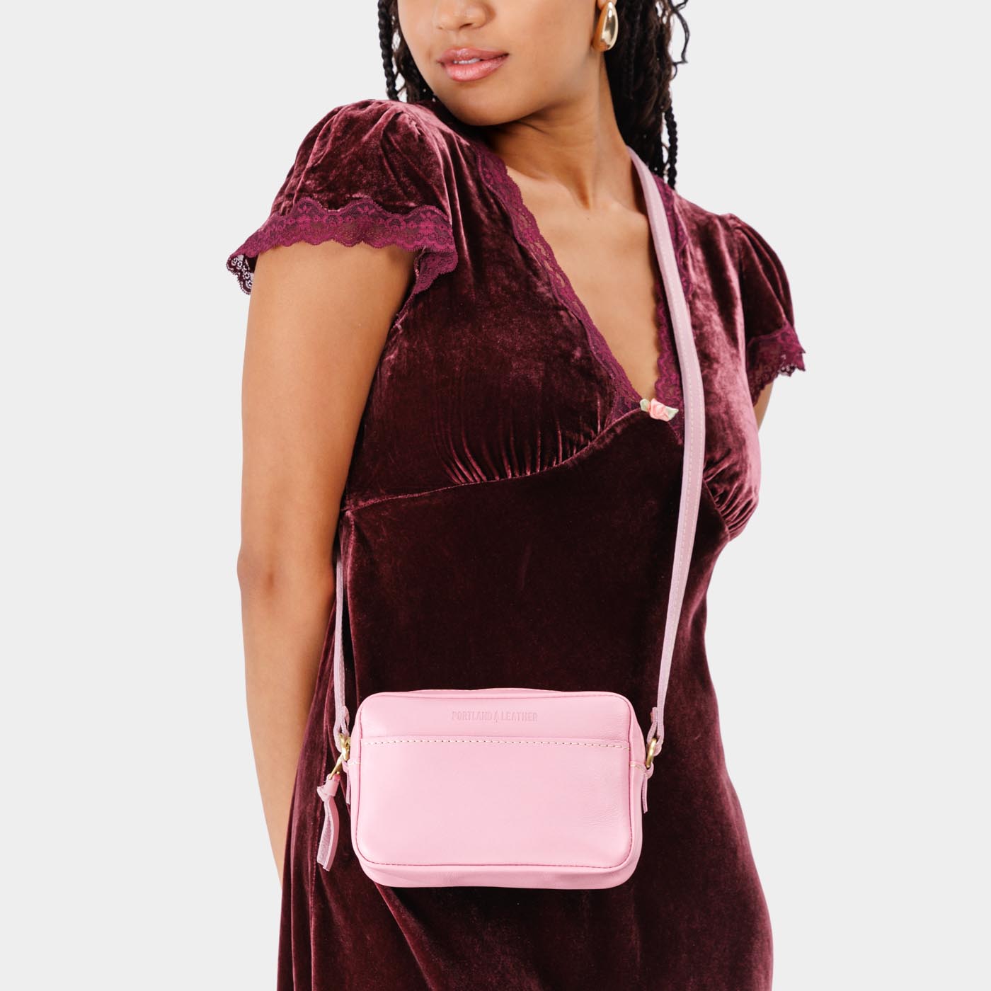 Vintage Pink Small | Rectangular crossbody with adjustable strap