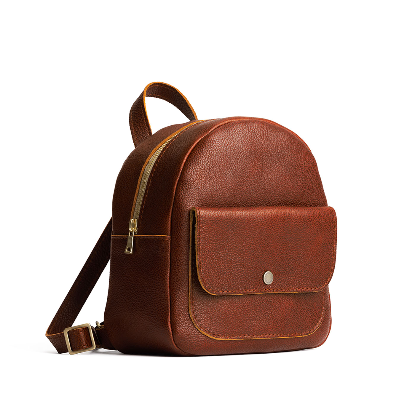 Nutmeg | Small zip backpack with snap front pocket