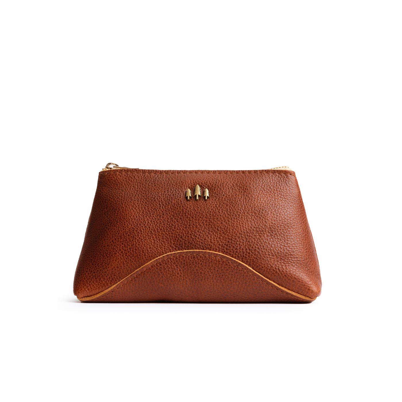 Nutmeg | Rectangular makeup bag pouch with top zipper