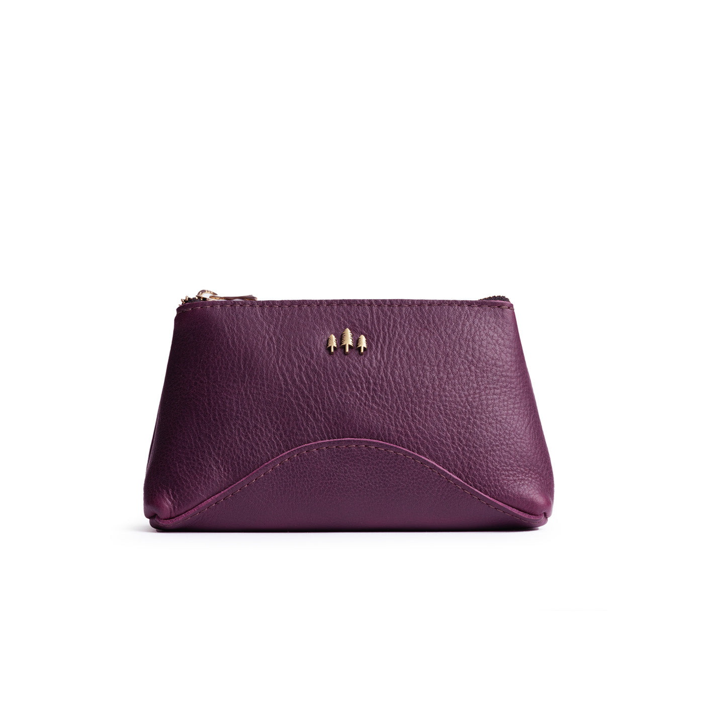 Plum | Rectangular makeup bag pouch with top zipper