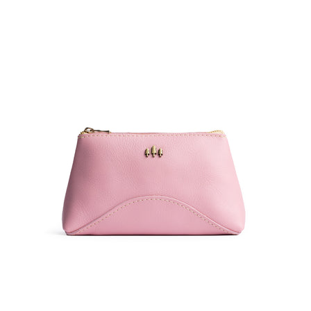 Vintage Pink | Rectangular makeup bag pouch with top zipper