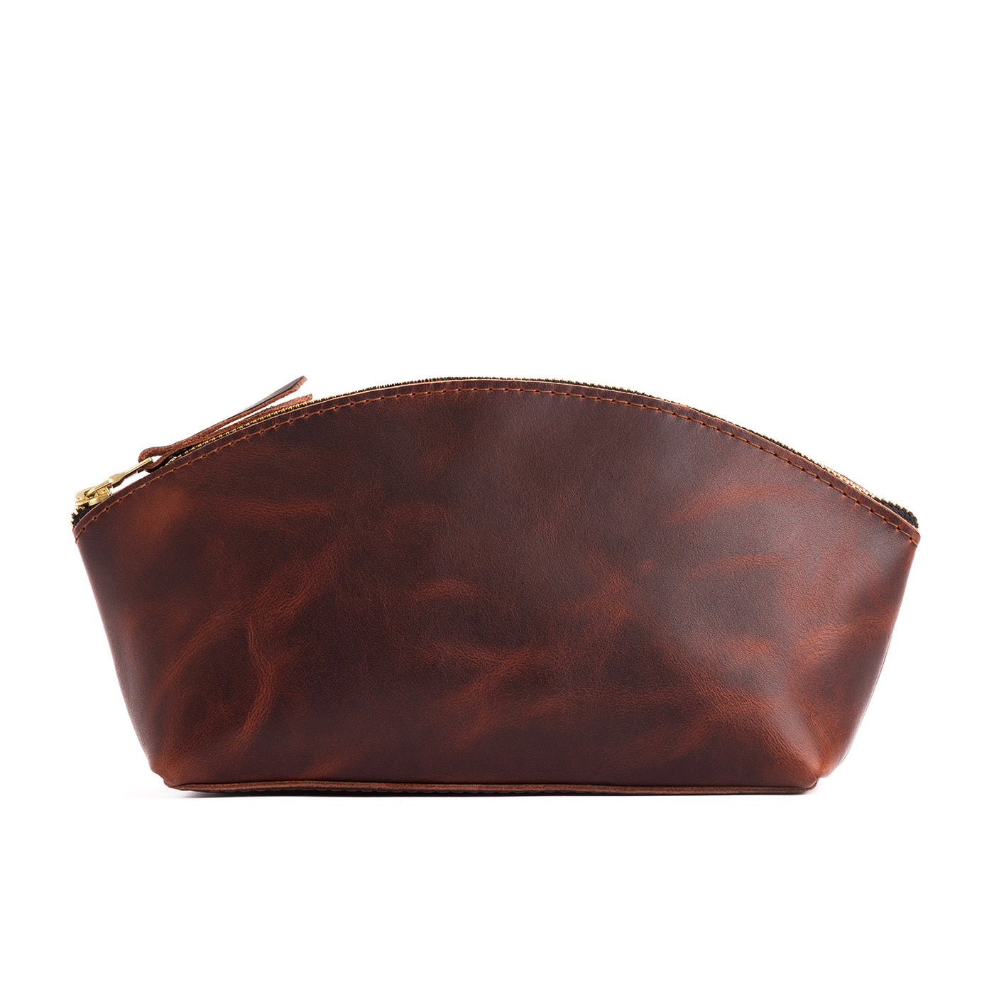 Lava Total Eclipse | Spacious leather makeup bag with curved seams and top zipper