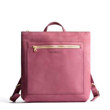 All Color: Foxglove | Square slim leather tote backpack