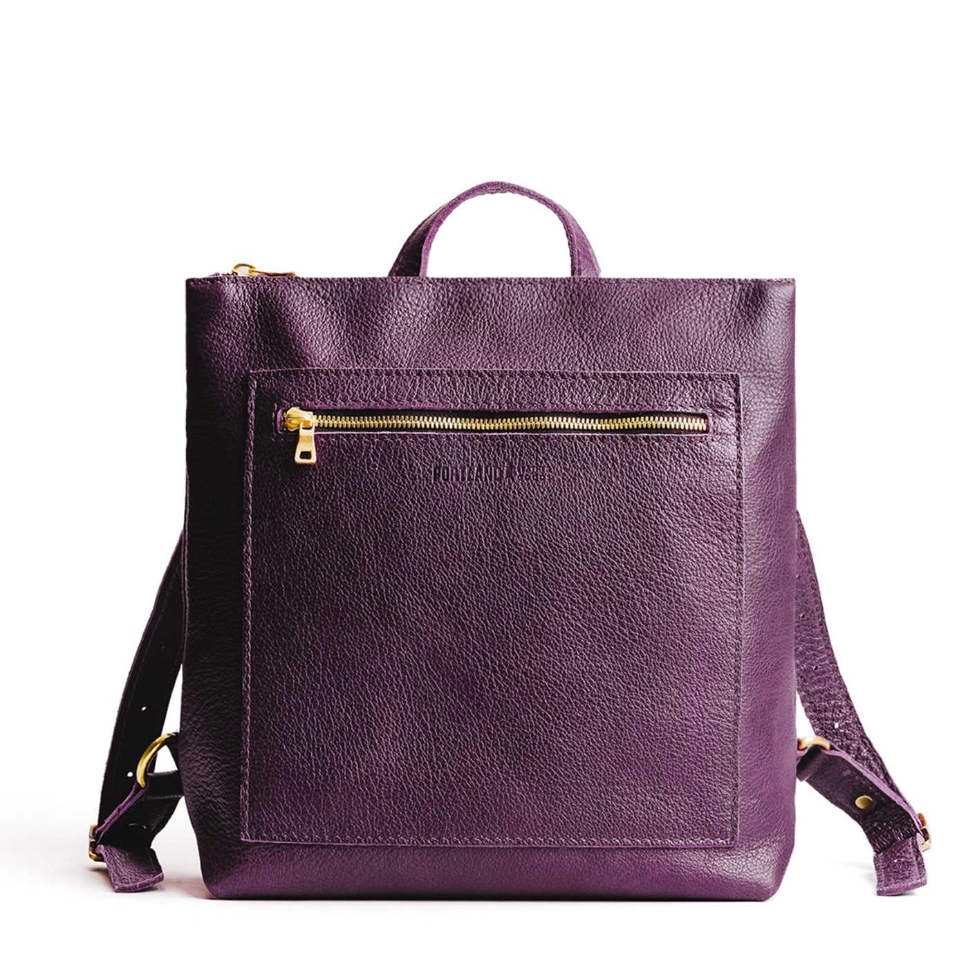 All Color: Plum | Square slim leather tote backpack