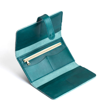 Caribbean | Leather wallet with Sam Browne closure open