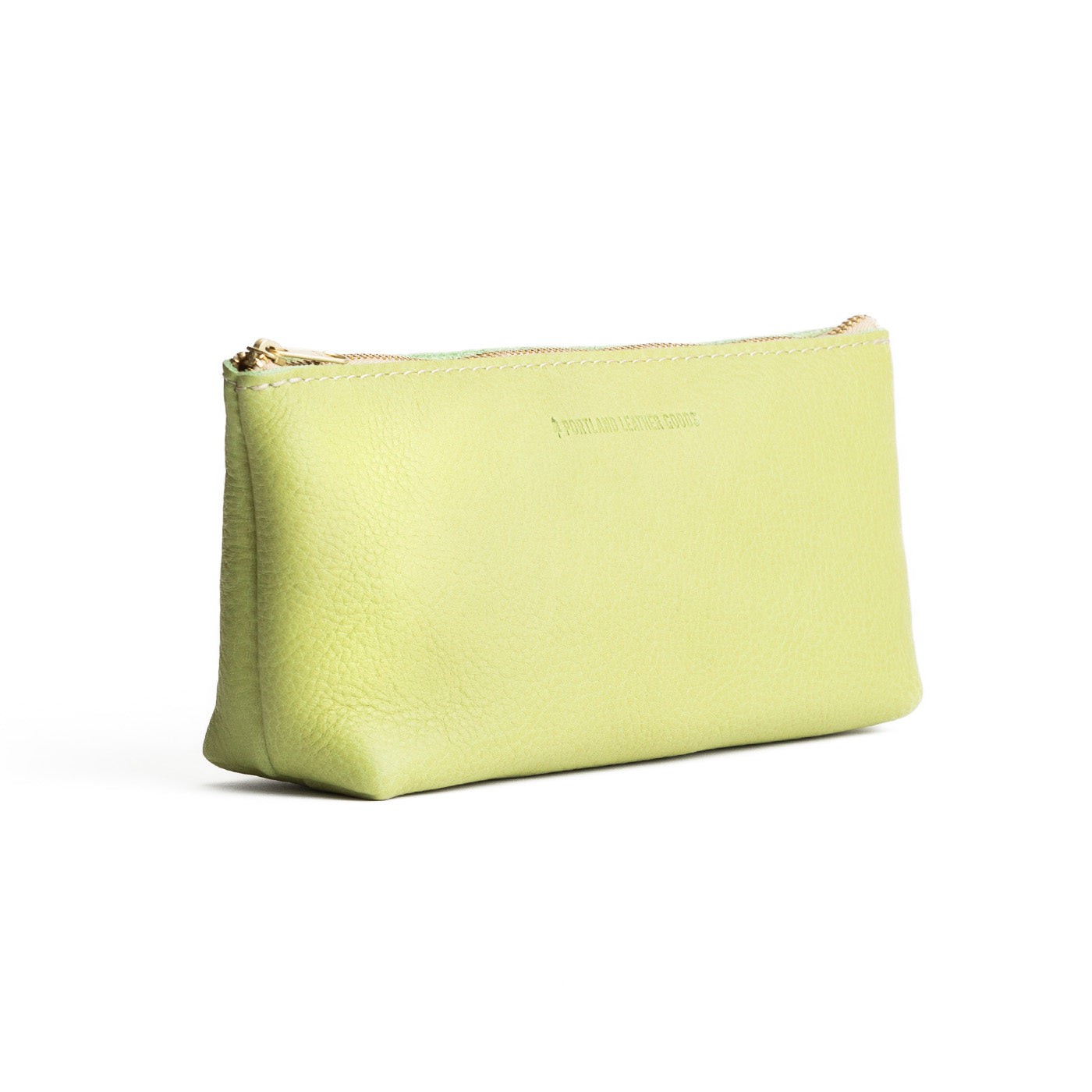 All Color: Sugar Snap | Leather utility bag pouch with top zipper