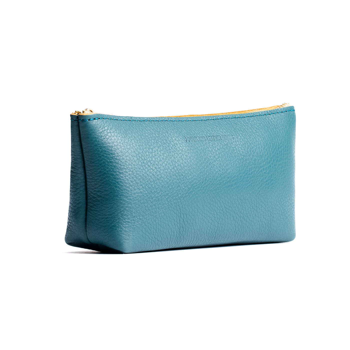 Turquoise | Leather utility bag pouch with top zipper