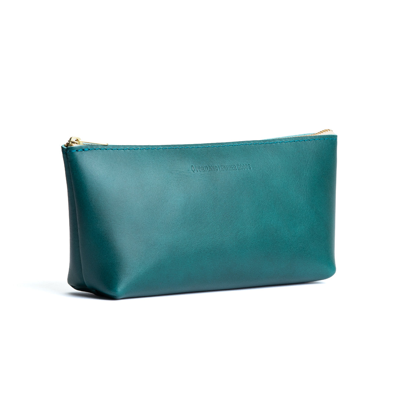 All Color: Caribbean | Leather utility bag pouch with top zipper