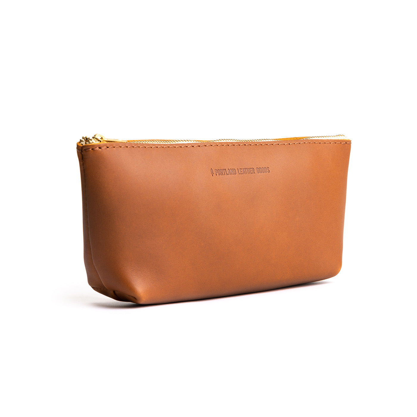 All Color: Honey | Leather utility bag pouch with top zipper