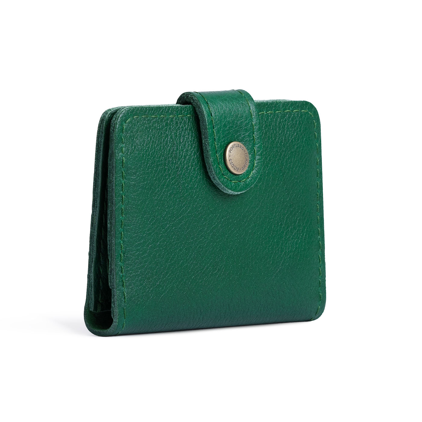 Bacalar | Small leather bifold wallet with snap closed