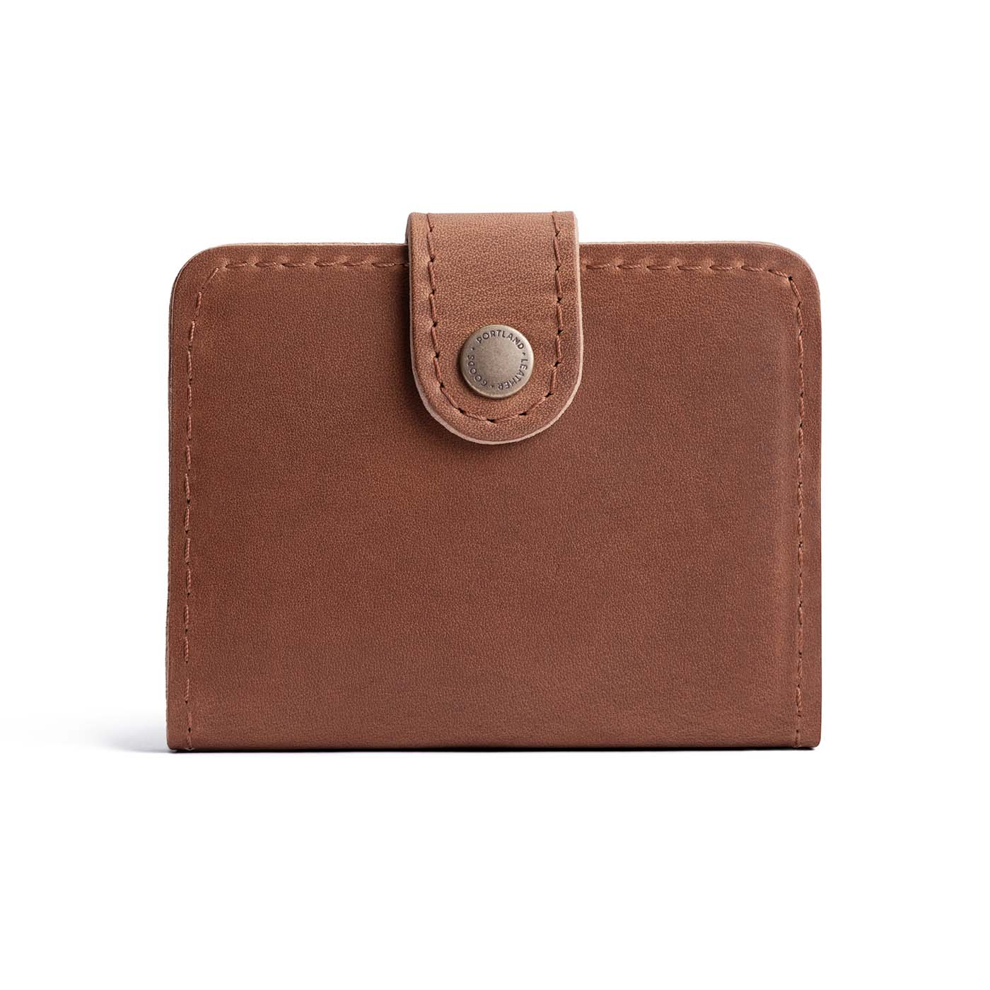 English Tan | Small leather wallet with snap closed