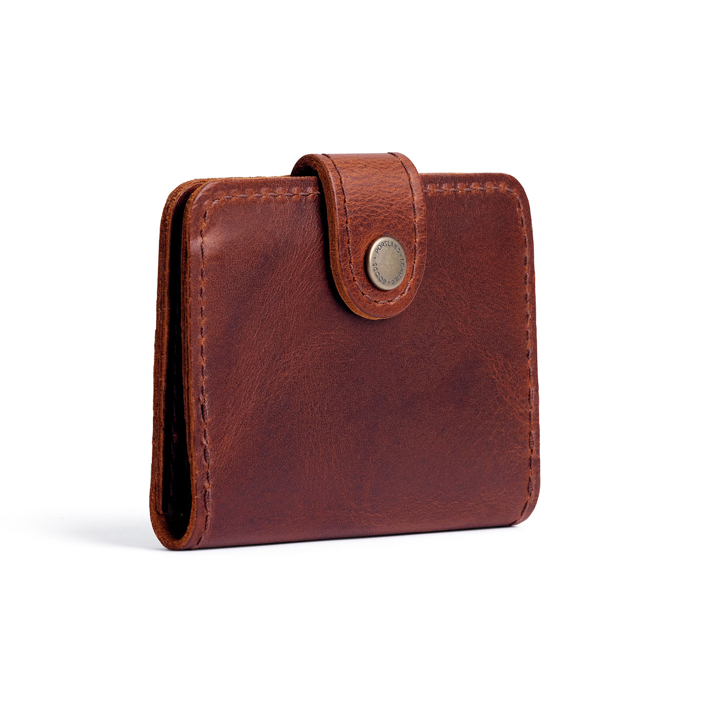 Timber | Small leather wallet with snap closed