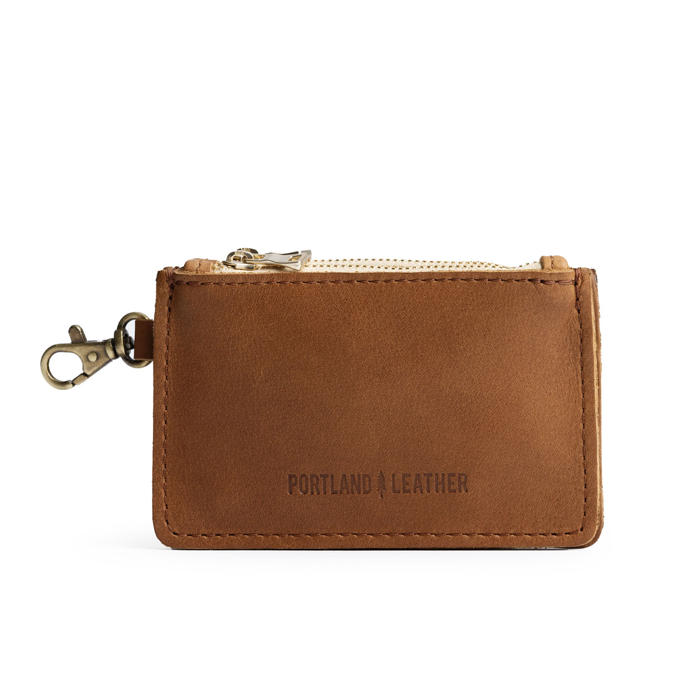 Biscotti | Leather double zip wallet with keychain clasp