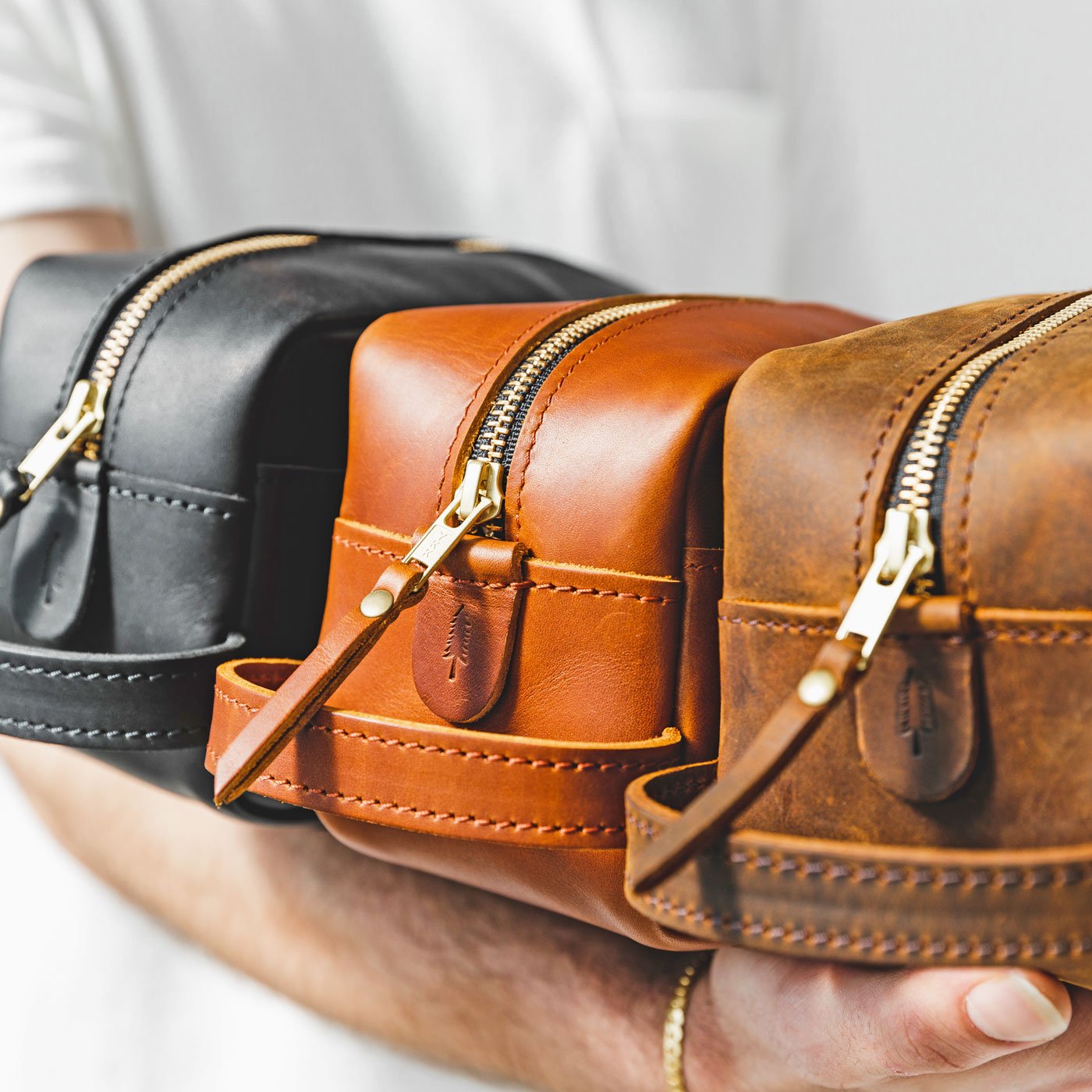 All Variants | Large rectangular leather dopp kit