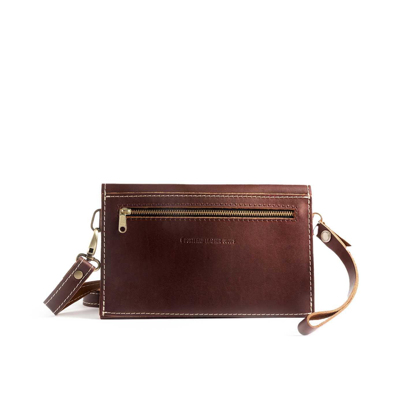  Cognac | Envelope shaped clutch wallet with crossbody strap