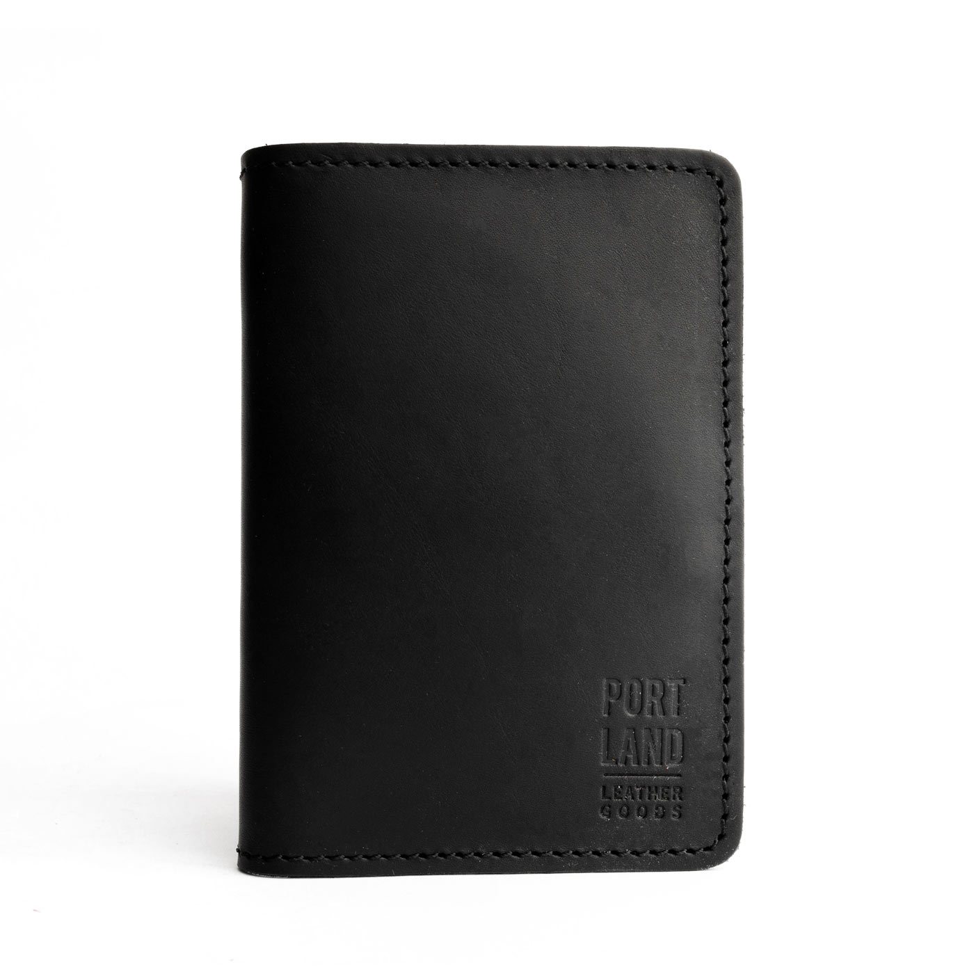 Black | Leather passport case with PLG logo