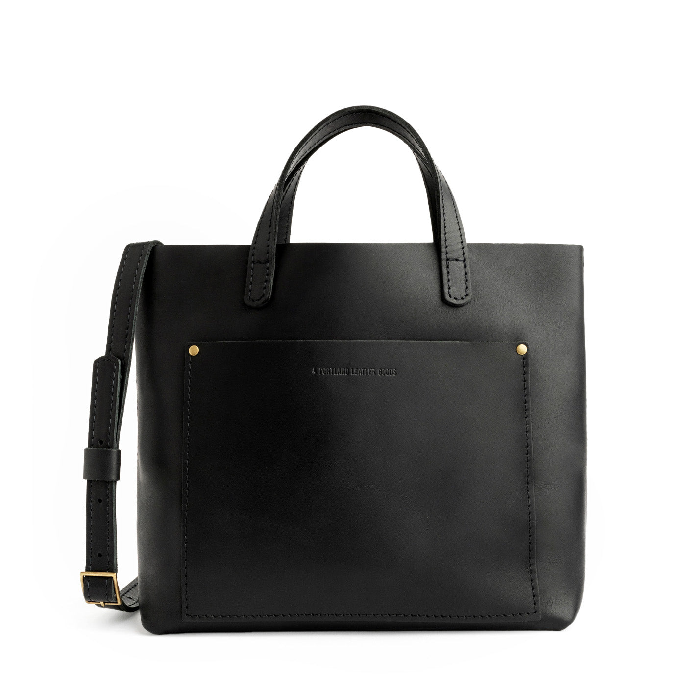 Black Classic | Midsize crossbody tote with handles and a pocket