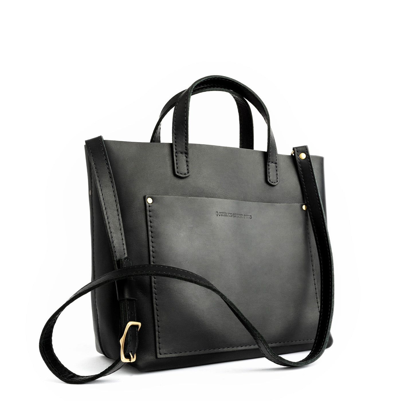 Black Classic | Midsize crossbody tote with handles and a pocket