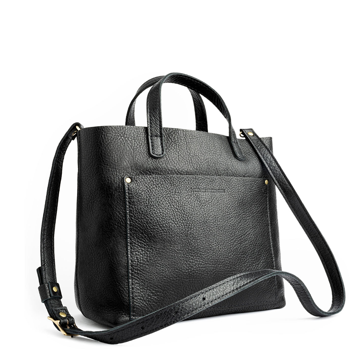 Pebbled--black*Classic | Midsize crossbody tote with handles and a pocket