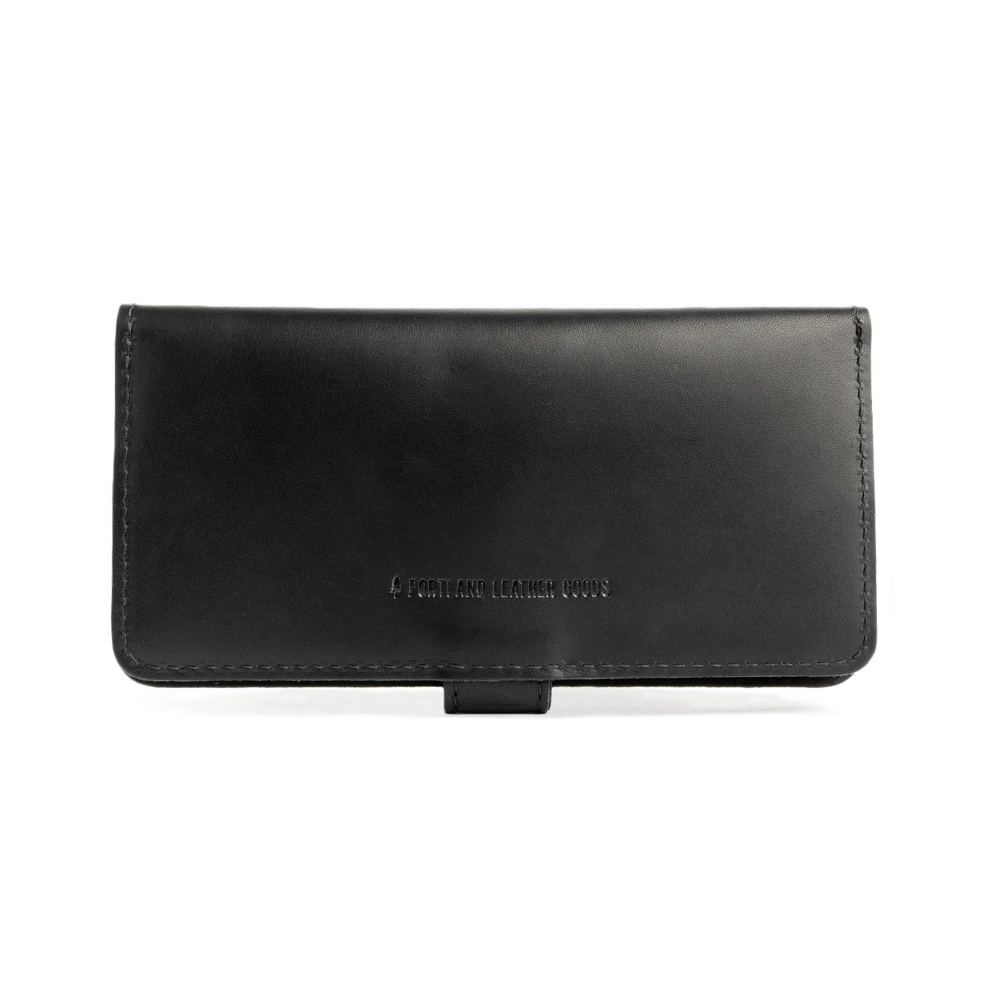 Black | Back of closed leather wallet