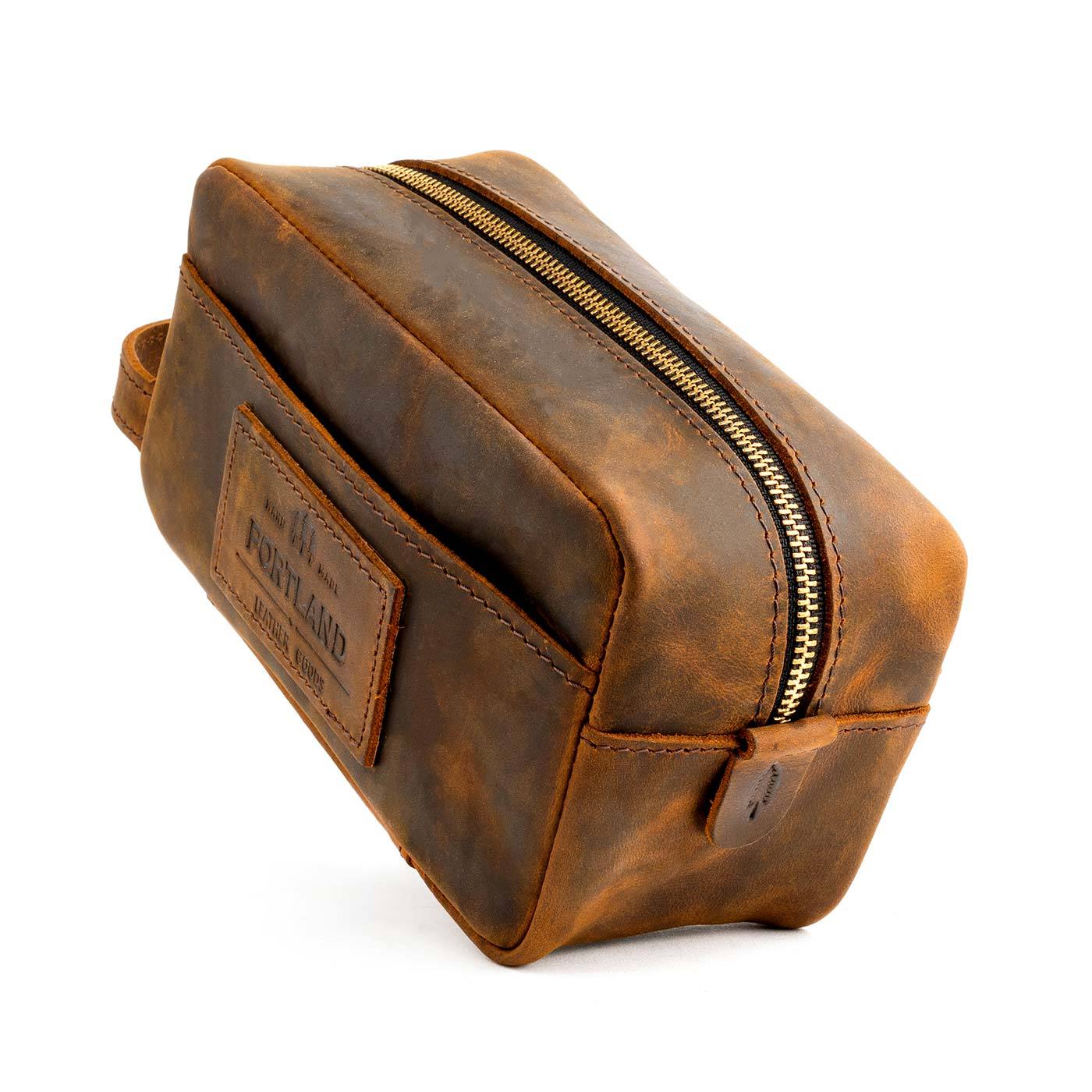 All Color: Canyon | Large rectangular leather dopp kit