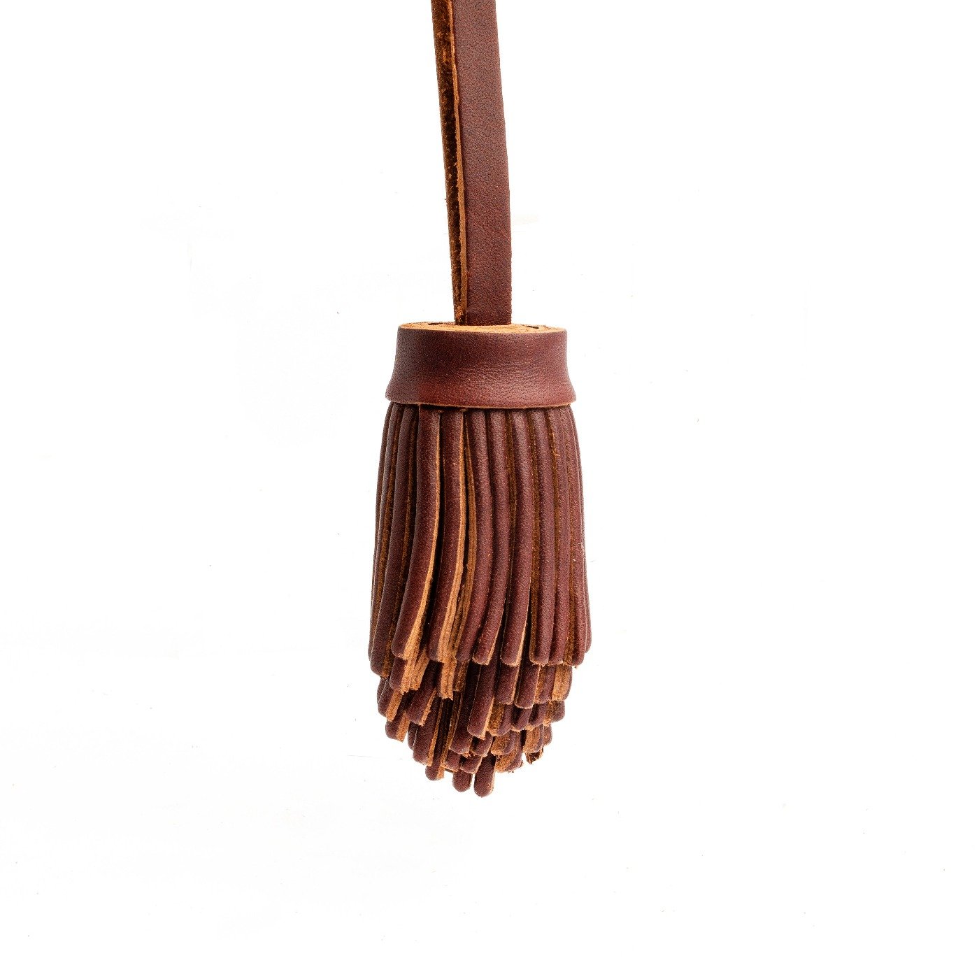 All Color: Cognac | Pom-pom style with tiered leather fringe