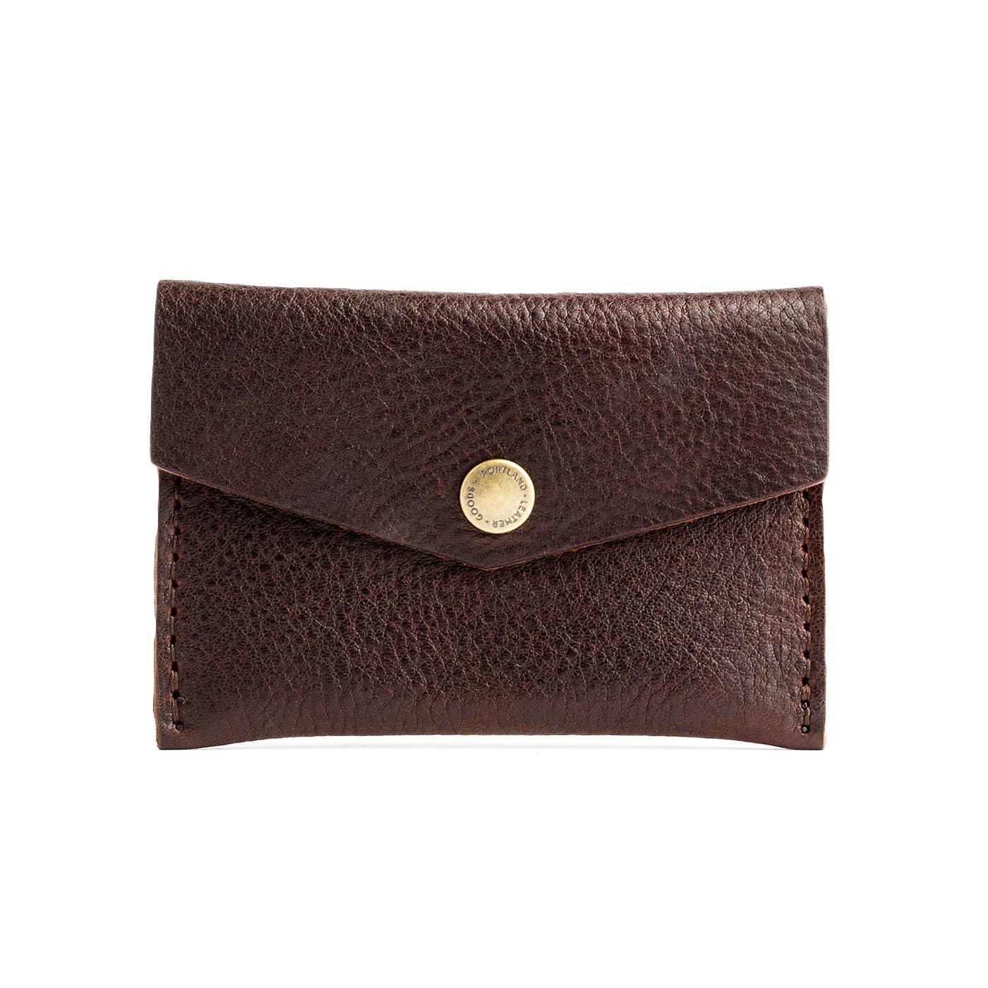 Coldbrew | Small leather envelope card wallet with snap closure