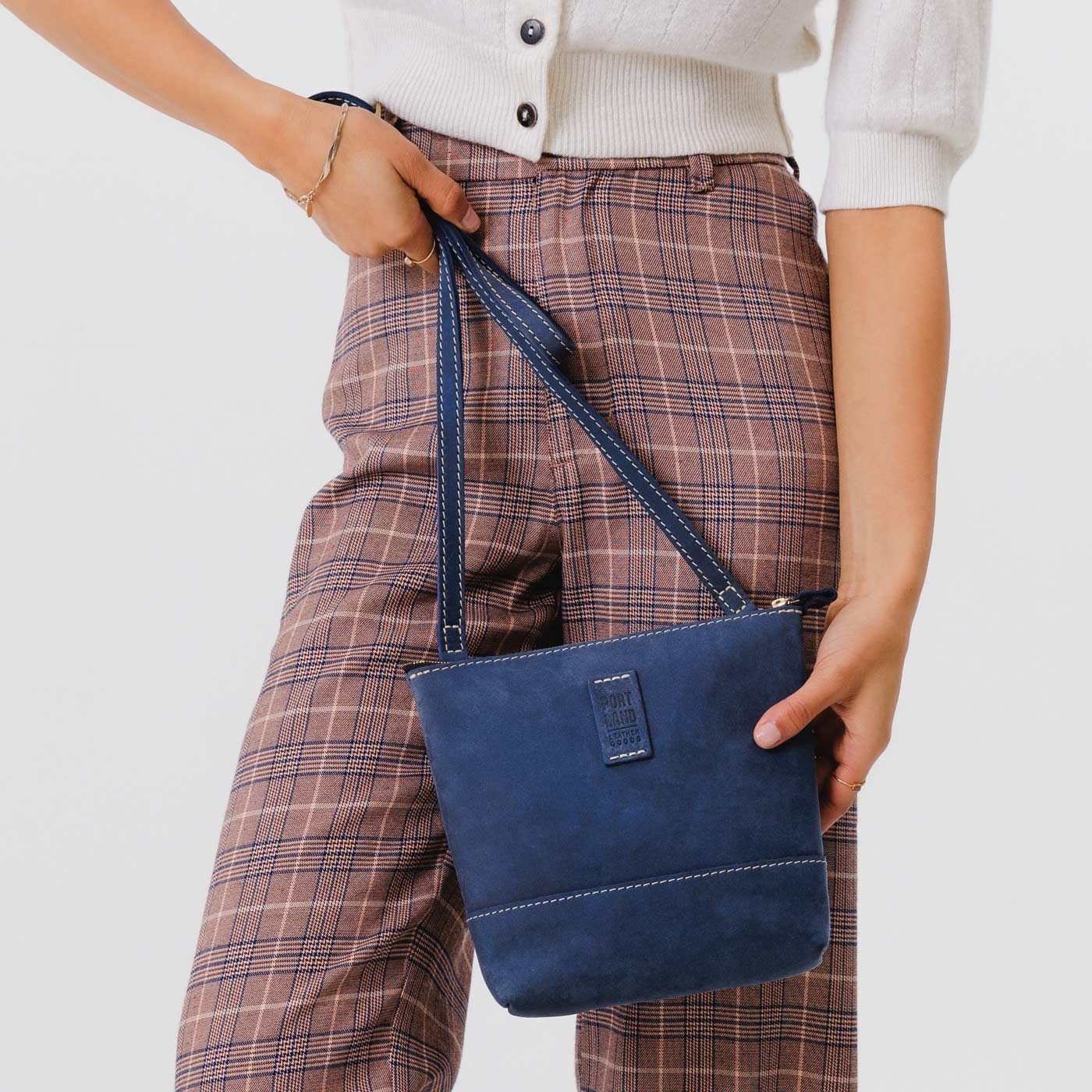  Deep Water  | Small rectangular crossbody purse with top zipper and interior pocket