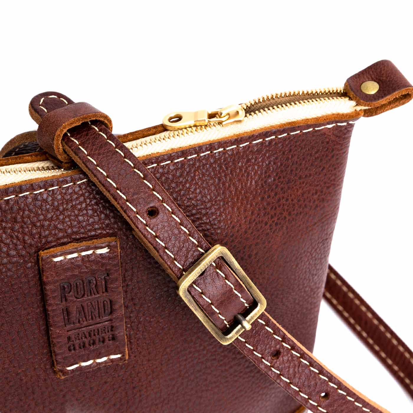  Nutmeg  | Small rectangular crossbody purse with top zipper and interior pocket