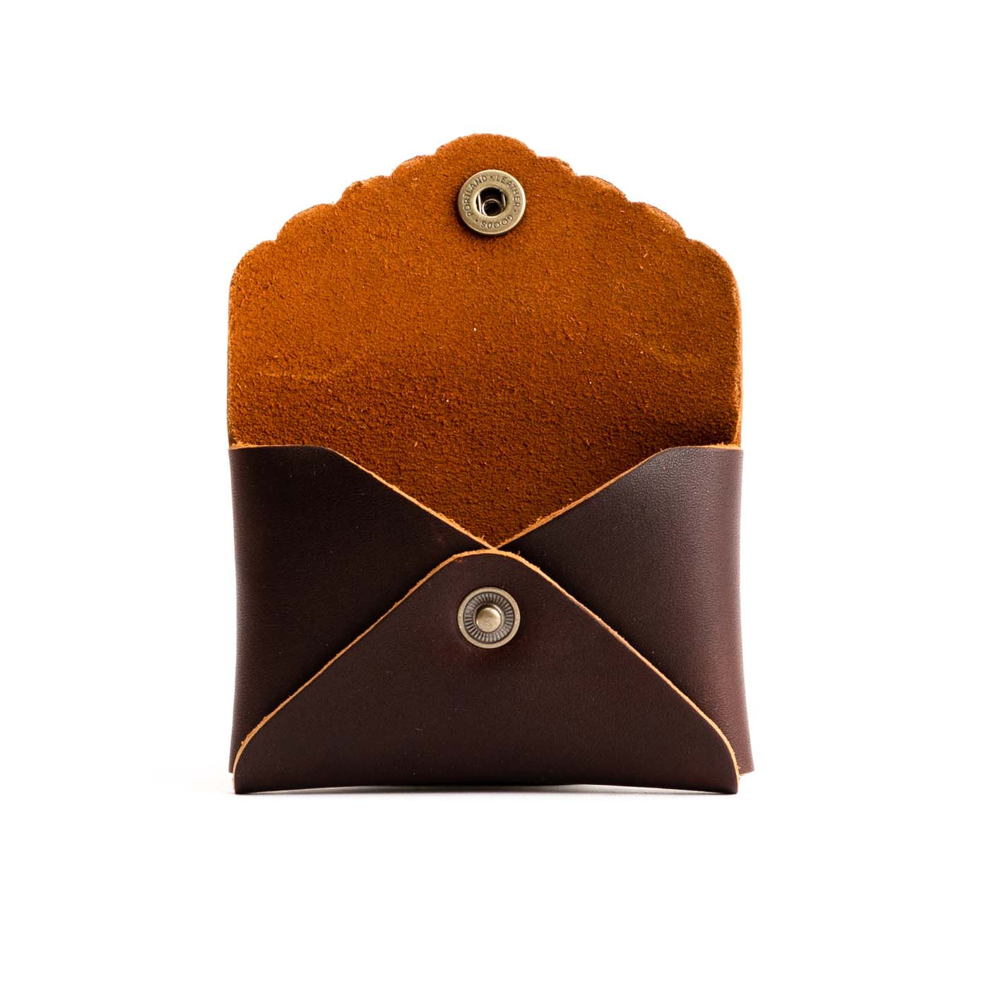 Grizzly | Small leather wallet with scalloped edge open