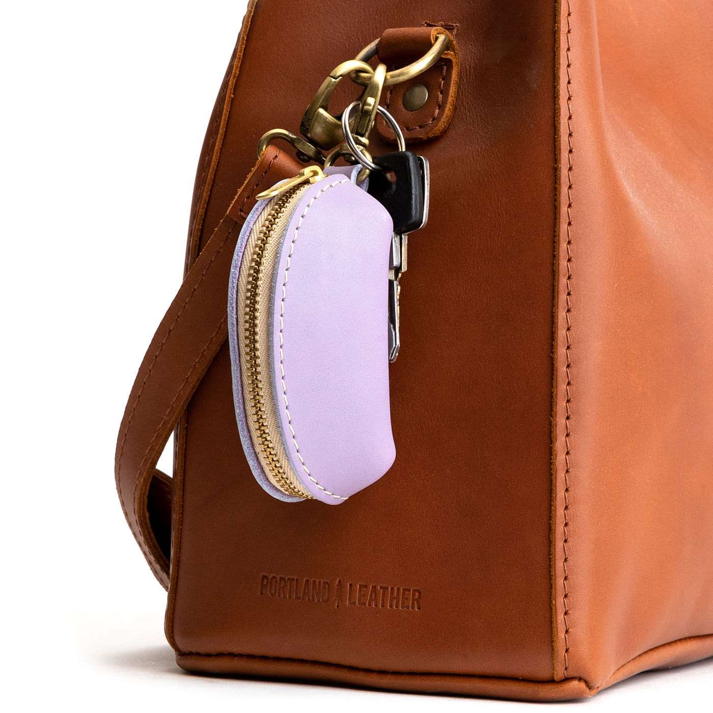 All Color: Lavender | Small taco shaped pouch, swivel lobster clasp