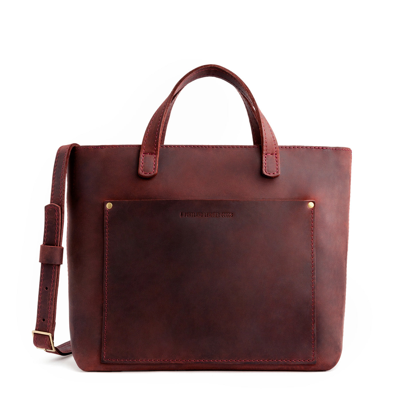 Merlot*Zipper | Midsize crossbody tote with handles and a pocket