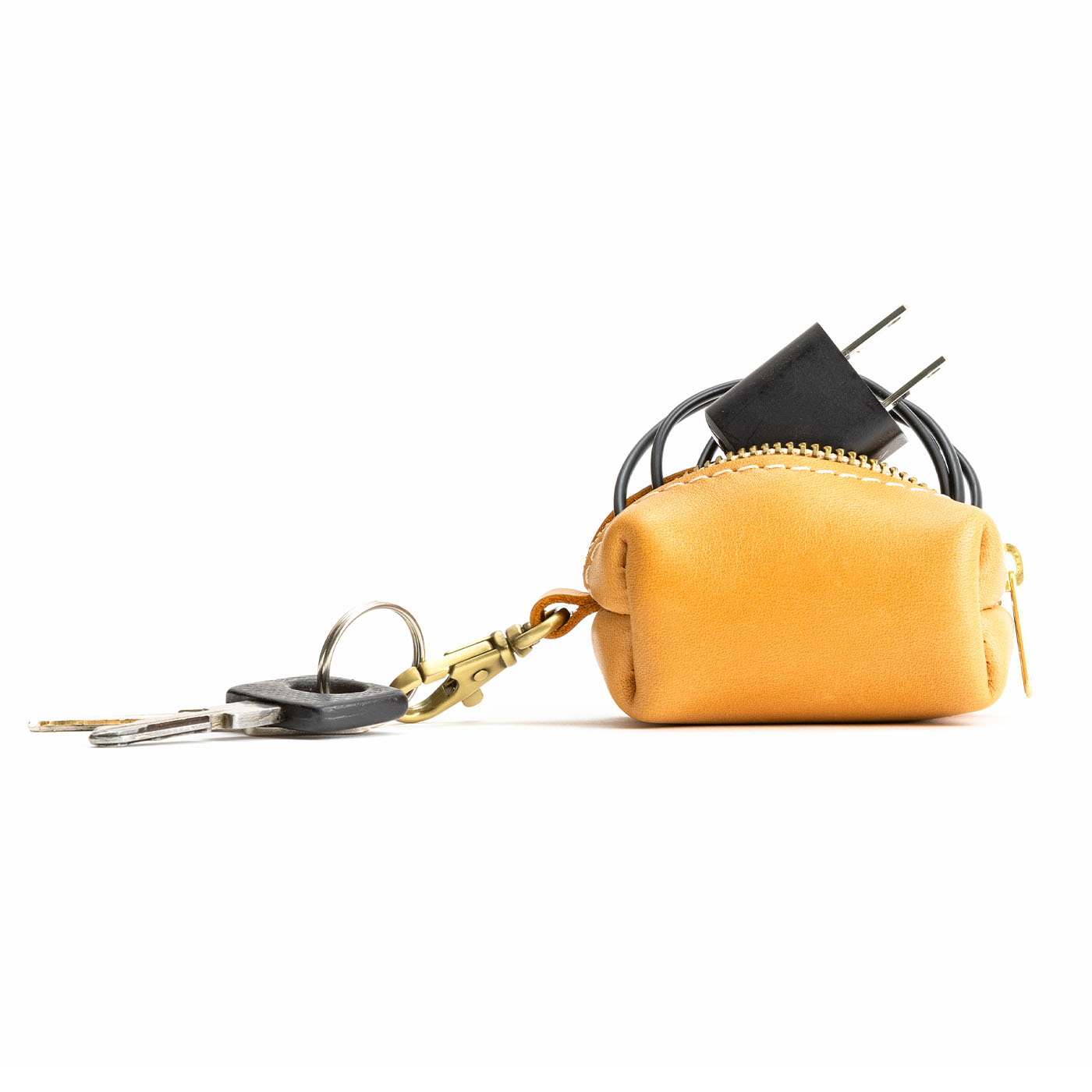 All Color: Sunflower | Leather small keychain pouch