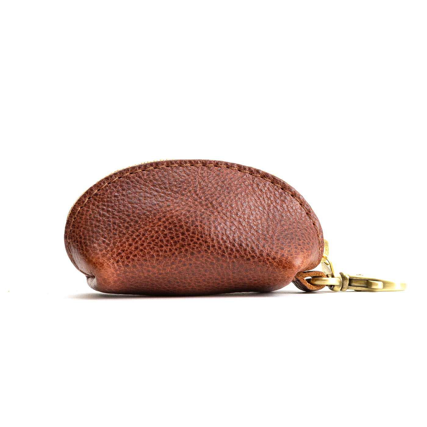 All Color: Nutmeg | Small taco shaped pouch, swivel lobster clasp