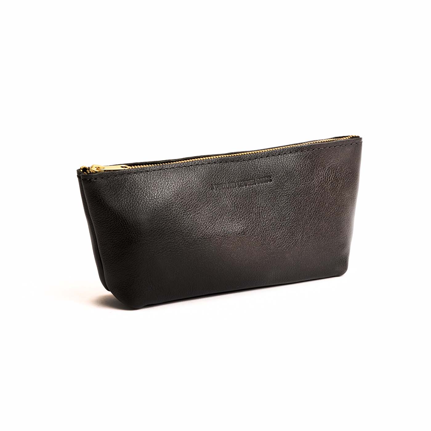 All Color: Pebbled--black | Leather utility bag pouch with top zipper